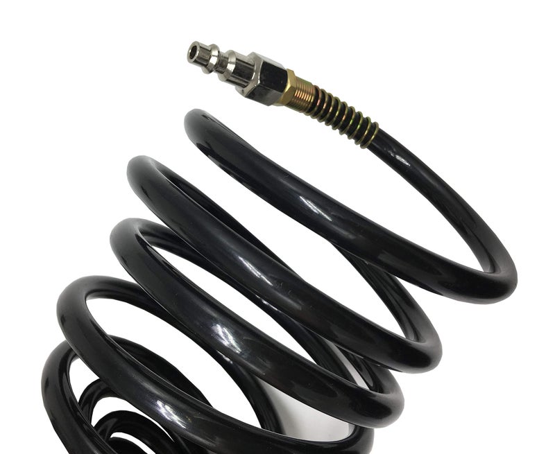 Lhfacc Recoil Air Hose Air Compressor Hose with Industrial Solid Brass Coupler and Plug 1/4 Inches x 25 Feet, Quick Connect, Black - Image 2